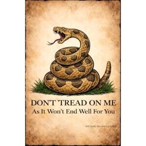 Men’s Black Fleece Lined Zip Hoodie 3XL NWT Bold Graphic Don’t Tread On Me